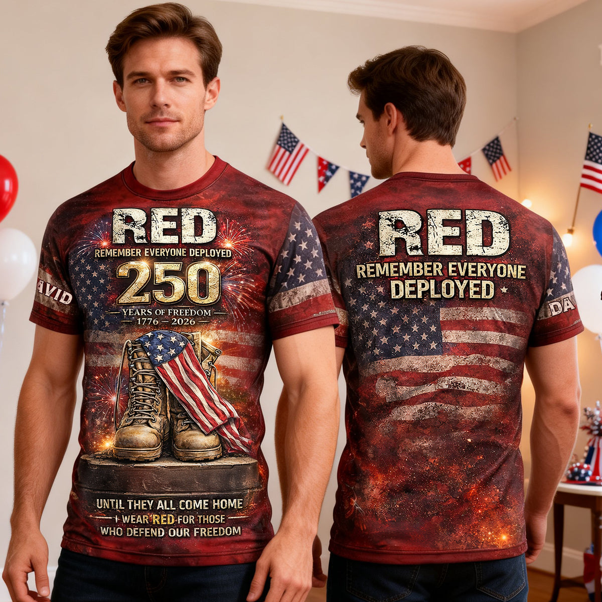 250 Years of Freedom Anniversary 3D Shirt - Personalized Gift For Patriots 03HULU270226-Homacus