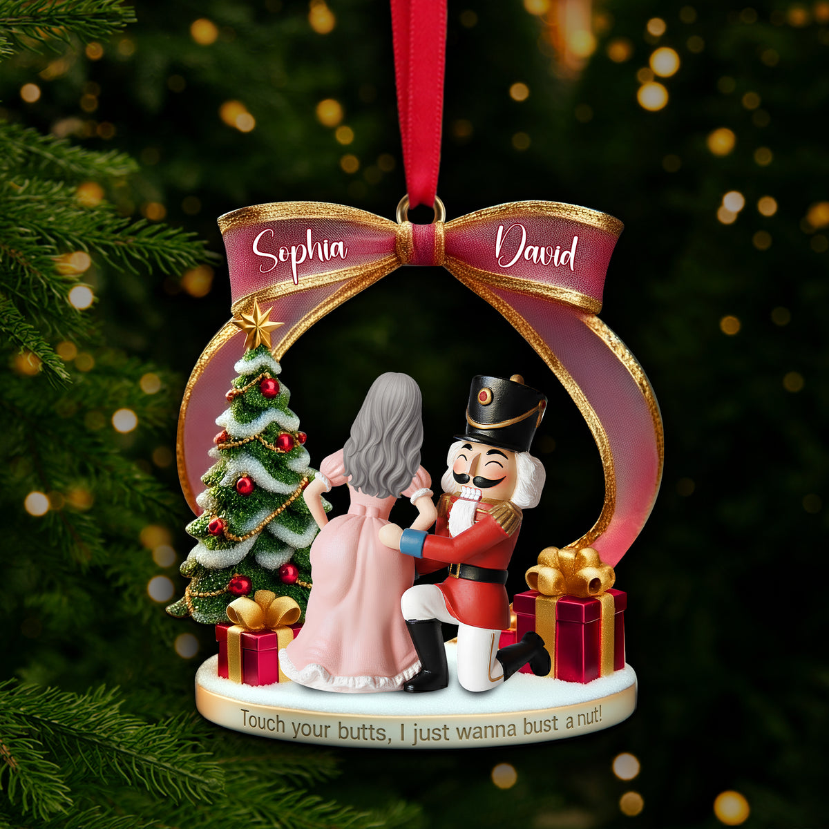 Cheeky Touch Couple Ornament - Personalized Christmas Gift For Couples 02TGLU190925-Homacus