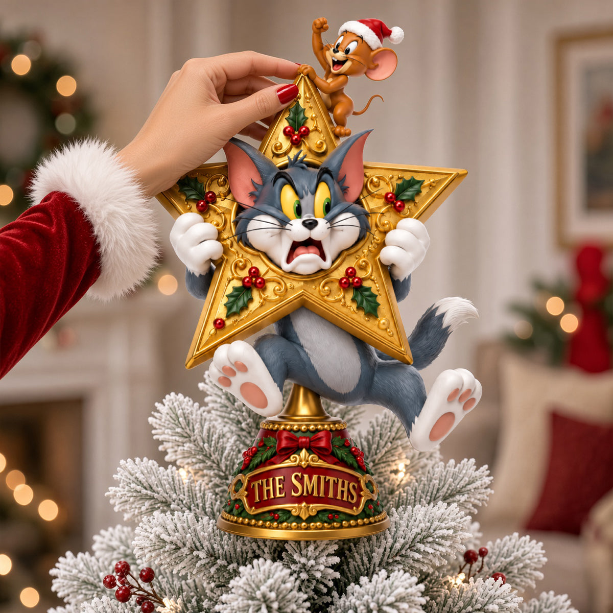 Playful Acrylic Christmas Tree Topper - Personalized Gifts For Christmas 06hadh121026-Homacus