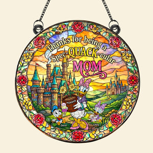 Duck Mom And Kids Suncatcher - Personalized Gifts For Mother's Day Suncatcher Ornament 03TYQN040326-Homacus