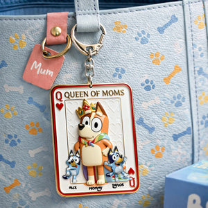 Puppy Card Theme Mom And Kids Keychain - Personalized Gifts For Mother's Day Keychain 03NALU020326-Homacus