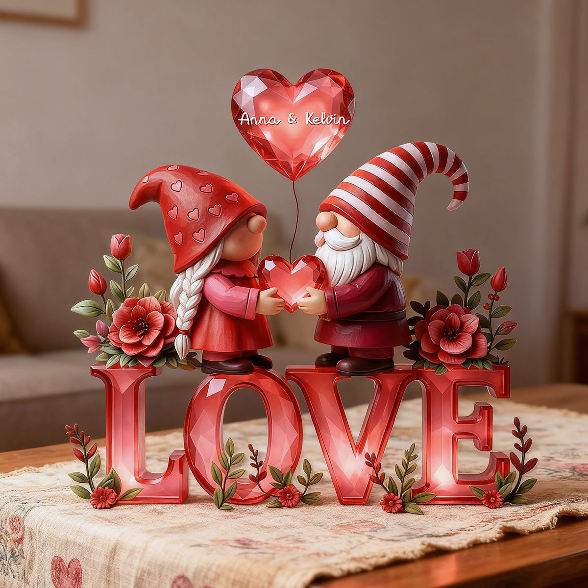 Sweet Gnome Couple Plaque - Personalized Gift For Couples 04PAMG280126-Homacus