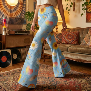 Hippie Peace Flare Leggings - Gifts For Hippie Lovers 05PGLU200326-Homacus