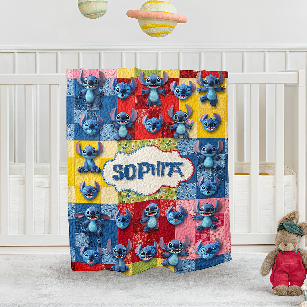 Cute Blue Alien Blanket - Personalized Gifts For Movie Lovers 01ohqn300625-Homacus