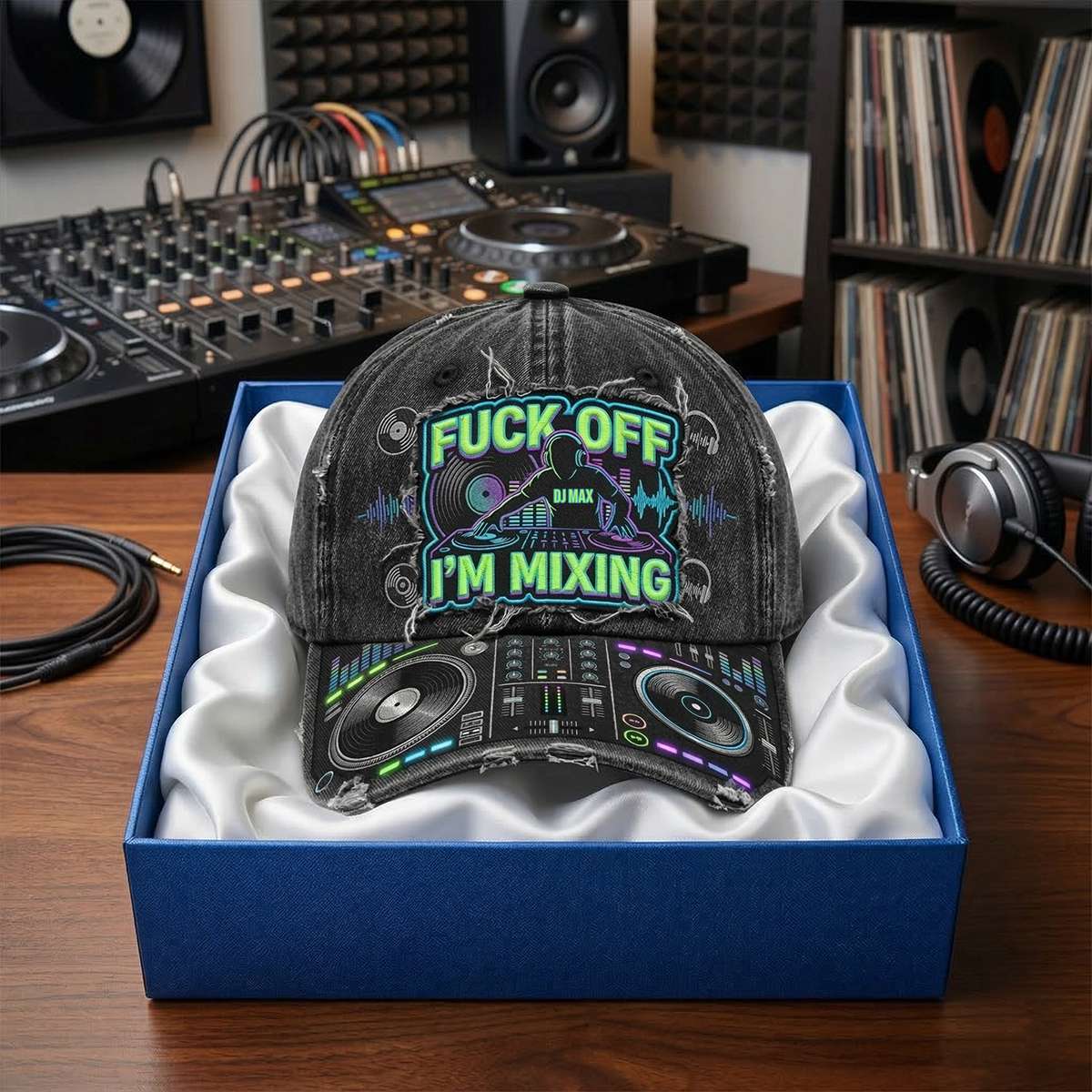 DJ Turntable Graphic Cap - Personalized Gift For Music Lovers 04NATN170326-Homacus