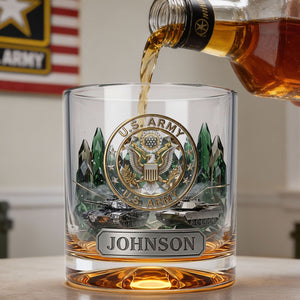 Military Forces 11oz Round Glass - Personalized Gifts For Military Personnel 01palu221225-Homacus