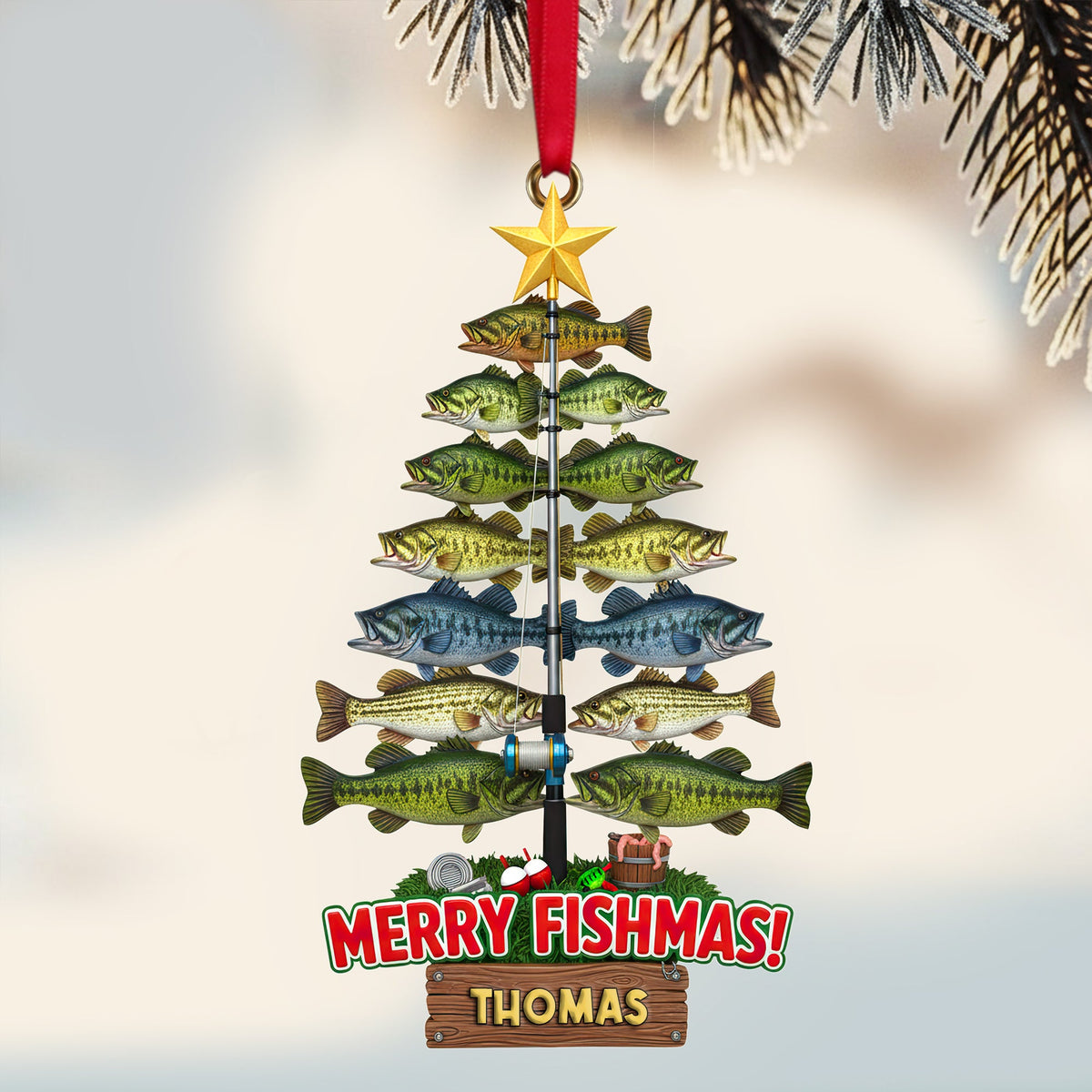 Fisherman's Fish Tree Ornament - Personalized Gifts For Fishing Lovers 03HULU111025-Homacus