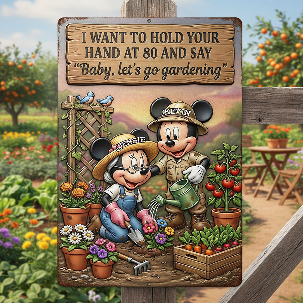 Couple Gardening Metal Sign - Personalized Gifts For Couples 02tota220126-Homacus