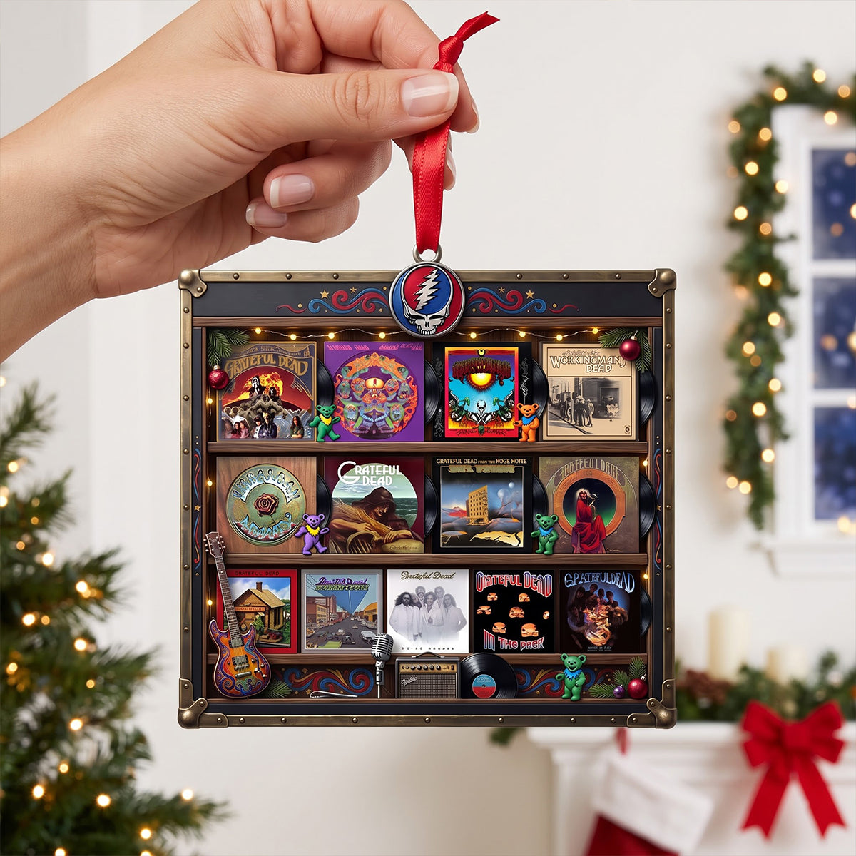 Rock Album Collection Ornament - Personalized Gifts For Music Lover Christmas Ornament 08NATN300926
