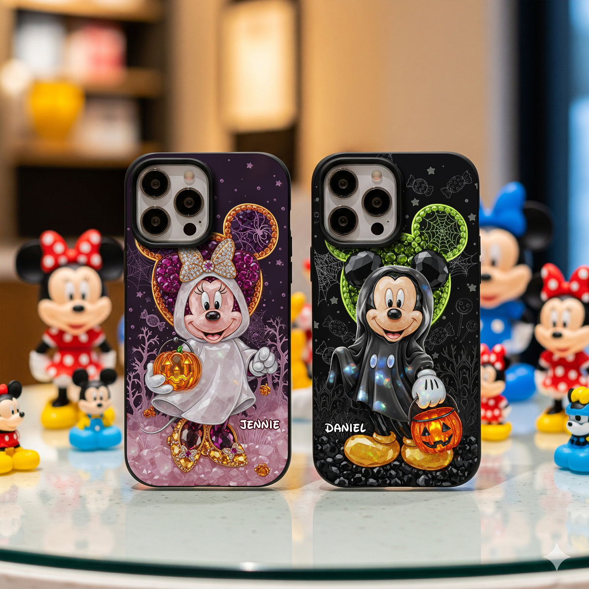 Spooky Halloween Couple Phone Case - Personalized Gift For Couple 04TGLU270825-Homacus