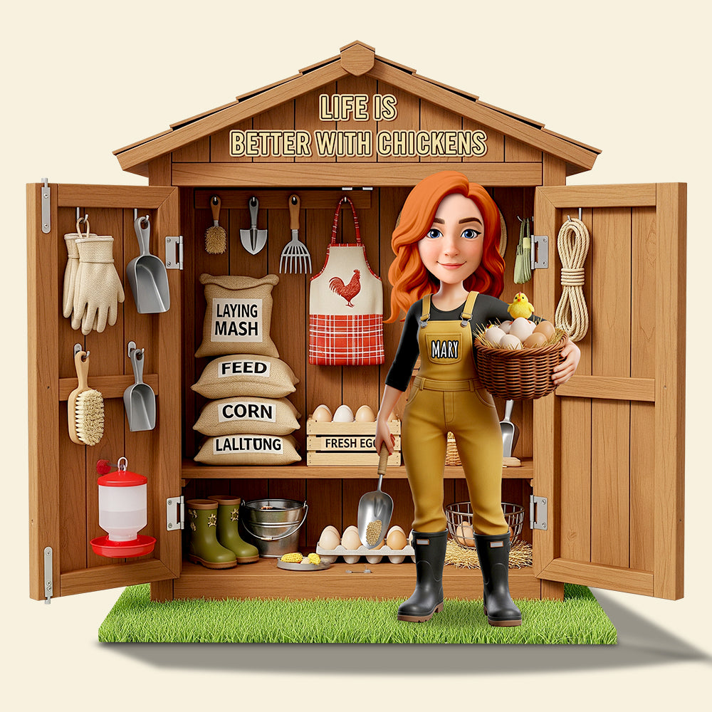 Chicken Girl Acrylic Plaque Personalized Gifts For Farmers 04OHDT160625-Homacus