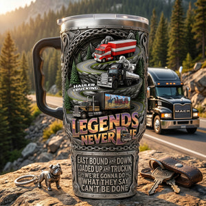 Classic Semi-Truck Legend 40oz Tumbler With Handle - Personalized Gifts For Truckers 02qhlu280526-Homacus