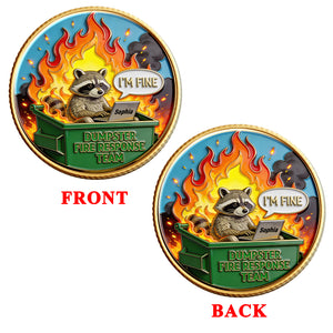 Funny Raccoon Dumpster Printed Metal Coin - Personalized Gifts For Office Workers 05naqn030326-Homacus