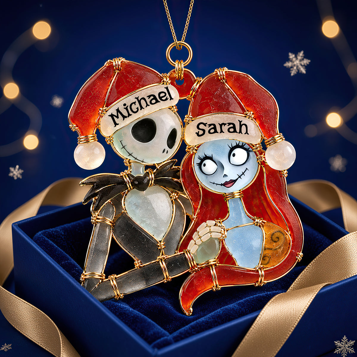 Love Till Death Sea Glass Effect Christmas Ornament, Personalized Gifts For Couple 07qhdt131026