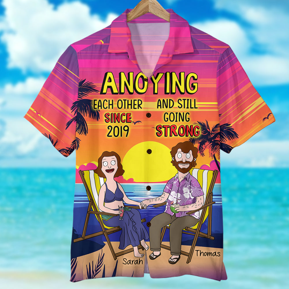 Cartoon Couple Hawaiian Shirt - Personalized Gifts 01TOQN100225PA-Homacus