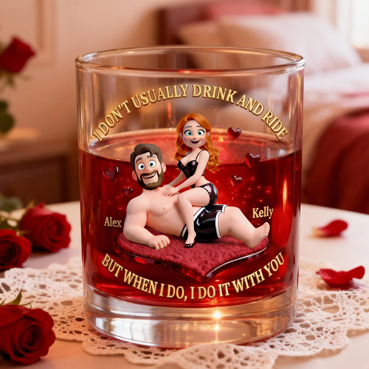 Fun Couple Whiskey Glass, Personalized Gifts For Couple 04QHLU230126-Homacus