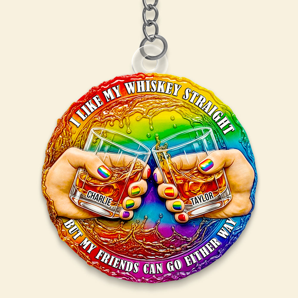 Whiskey Friend Support Keychain Personalized Gifts For LGBT Friends 01QHDT280525-Homacus