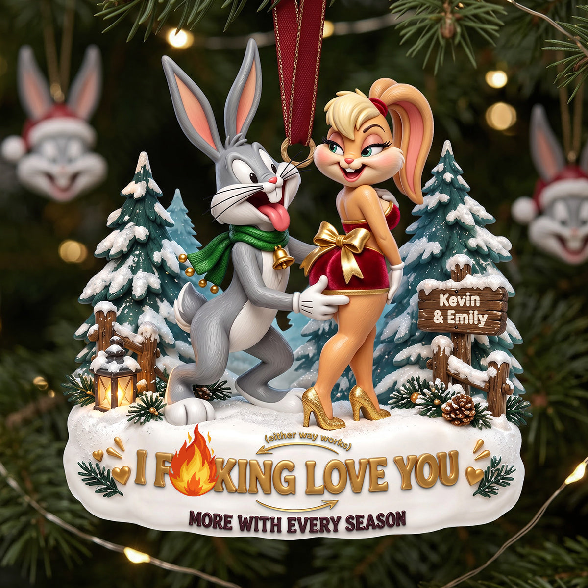 Sassy Couple Acrylic Ornament - Personalized Christmas Gift For Couples 02QHTA170926
