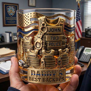Legendary Police Dad Round Glass, Personalized Gifts For Police Officer, Sheriff, Captain Dad 04qhlu270526-Homacus