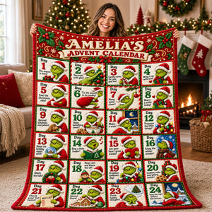 Funny Christmas Advent Calendar Blanket - Personalized Christmas Gifts 01padh121026-Homacus
