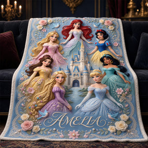 Lovely Fairy Tale Princesses Blanket - Personalized Gifts 04padt061026