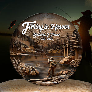 Personalized Memorial Gifts For Fishing Lovers Metal Sign 02kalu240325 Fishing In Heaven-Homacus