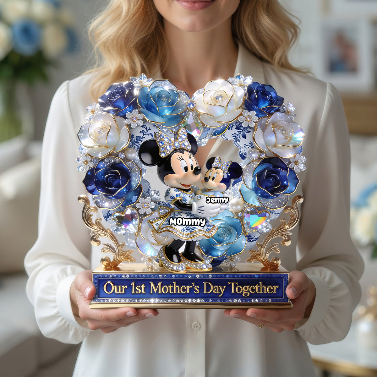 No.1 Mom – Toile De Jouy Acrylic Plaque - Personalized Gifts For Mother's Day 03PGDH230426-Homacus
