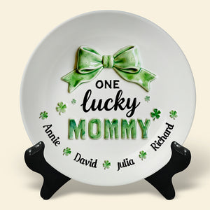 Patrick's Day Round Ceramic Plate - Personalized Gifts For Grandma and Mom 01pgdt090226-Homacus