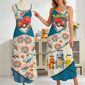 Mom Of Pocket Creature Maxi Dress - Personalized Gifts For Mom 01QHQN070426-Homacus