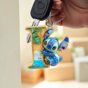 Christmas Alphabet Keychain – Personalized Gifts With Cute Blue Creature Charm 04TGLU190525-Homacus