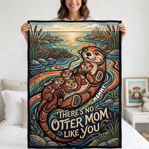 Sweet Otter Mom Blanket - Personalized Gifts For Moms 02PADH110426-Homacus