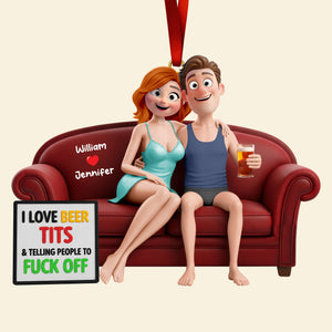 Naughty Couple Christmas Ornament - Personalized Gifts For Couple 10kiqn151125-Homacus