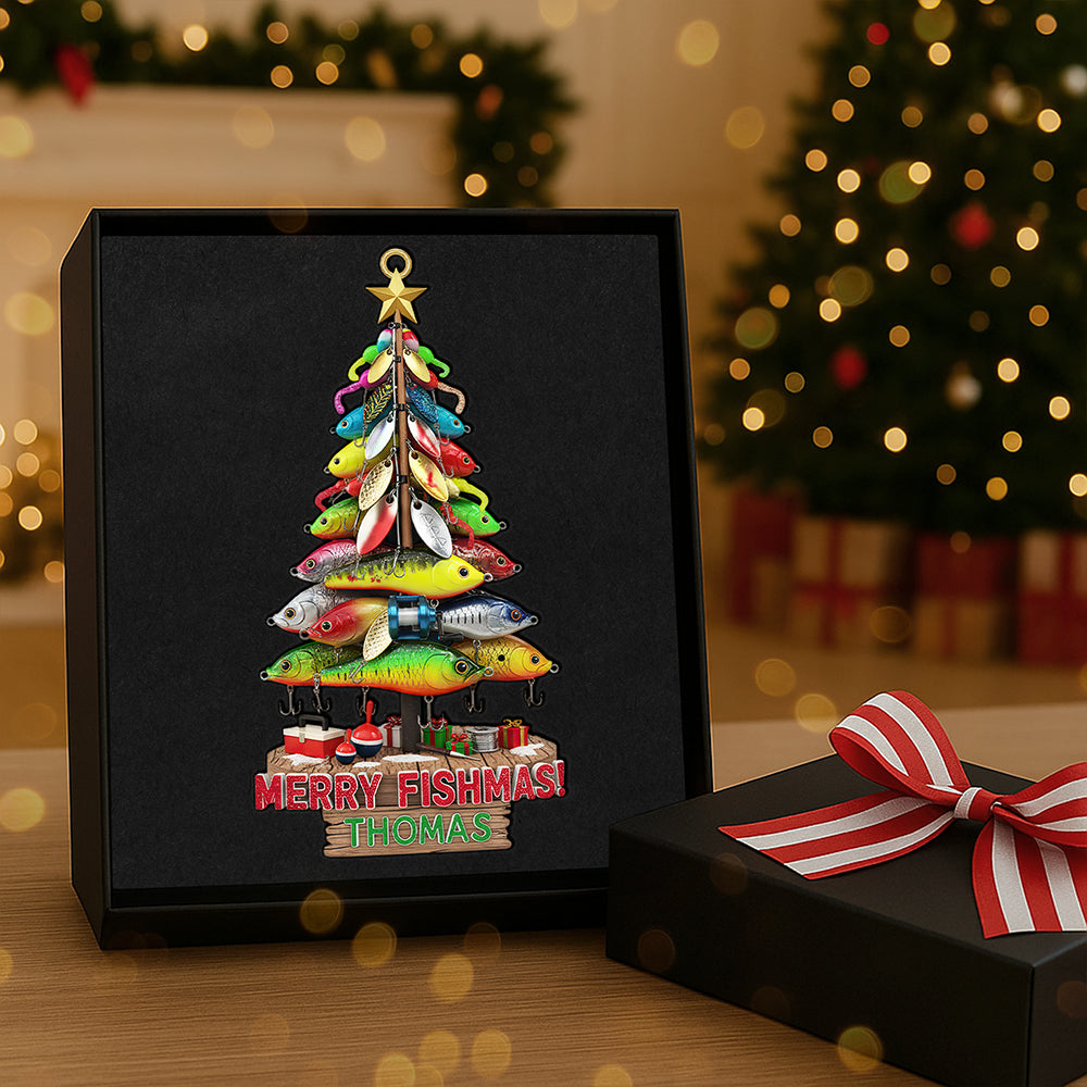 Personalized Gifts For Christmas, Fishing Lures Custom Shape Acrylic Ornament 01huta181025-Homacus