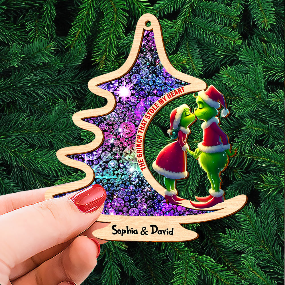 Personalized Gifts For Couple Christmas Ornament 02xqtn181124 Christmas Tree Couple Kissing-Homacus