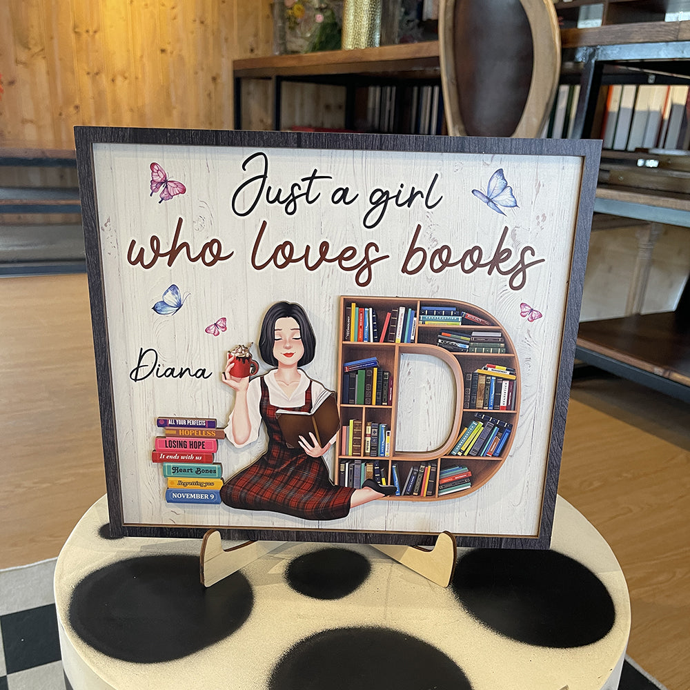 Personalized Gifts For Book Lovers Wood Sign 03httn240124pa Reding Girl-Homacus