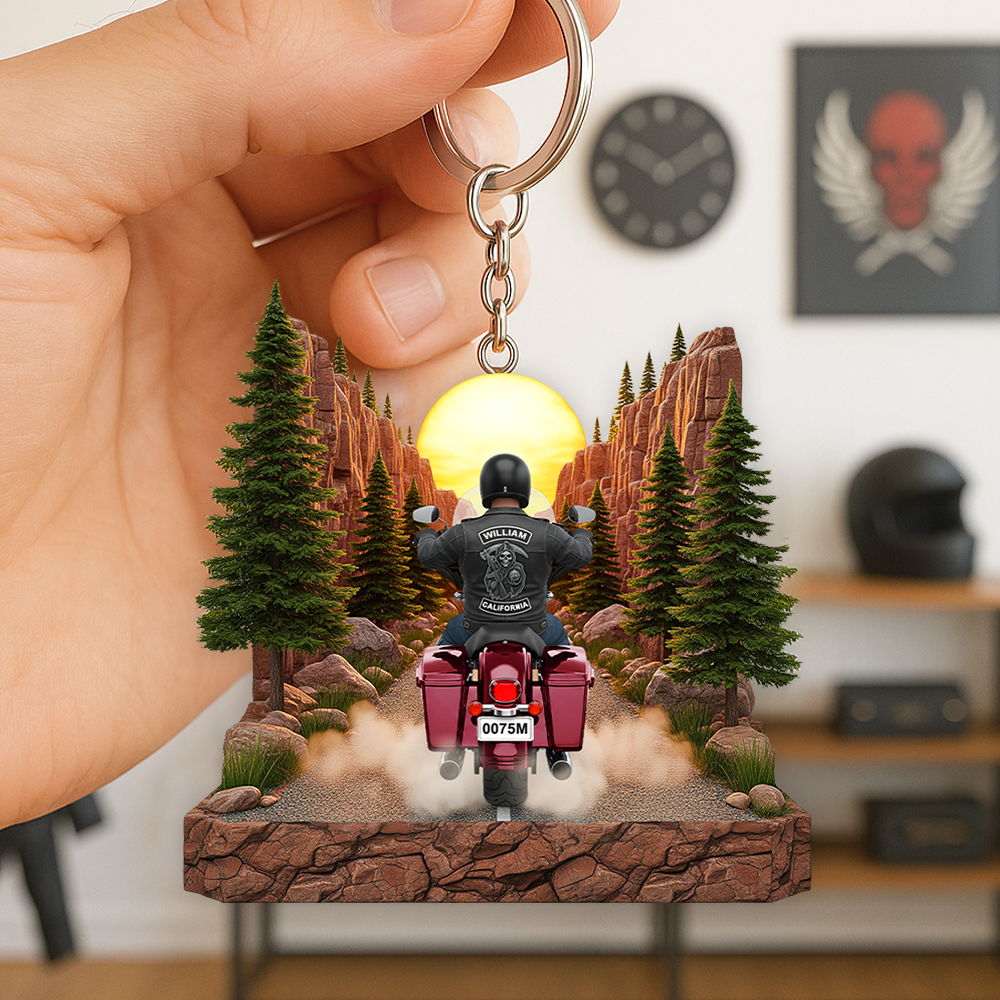 Biker Keychain - Personalized Gifts For Biker 01ohpu050625-Homacus