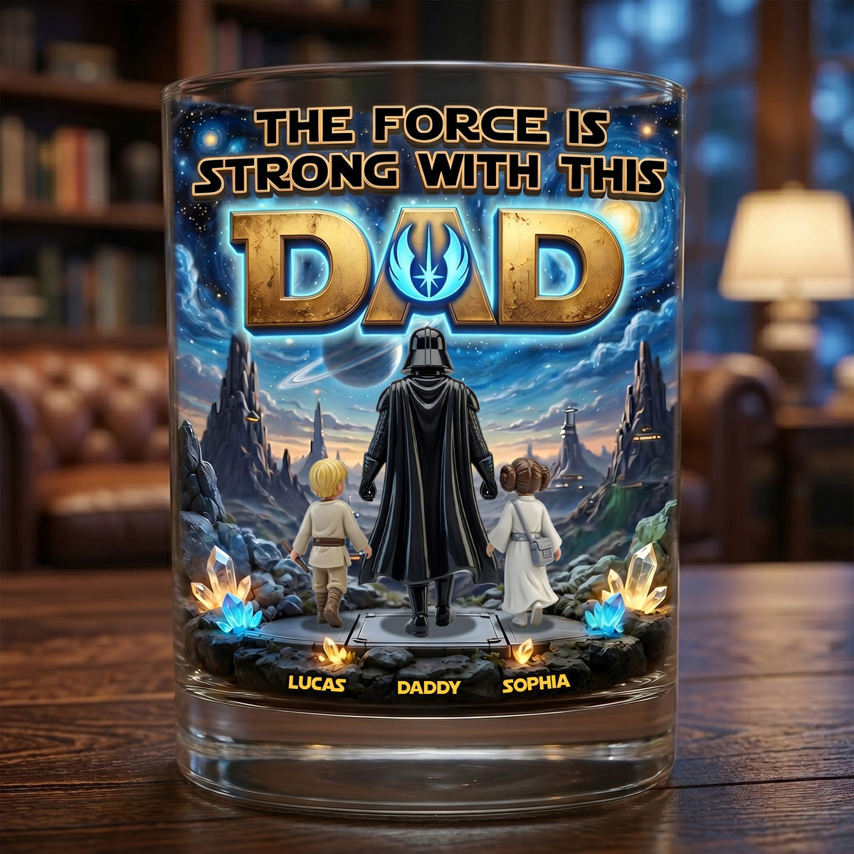 The Best Warrior Dad And Kids Drinking Glass - Personalized Gifts For Dads 01tytn220526-Homacus
