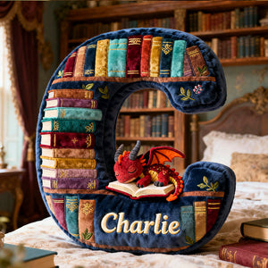 Book Dragon Alphabet Initial Letters Pillow, Personalized Gifts For Book Lovers 05qhtn191125-Homacus