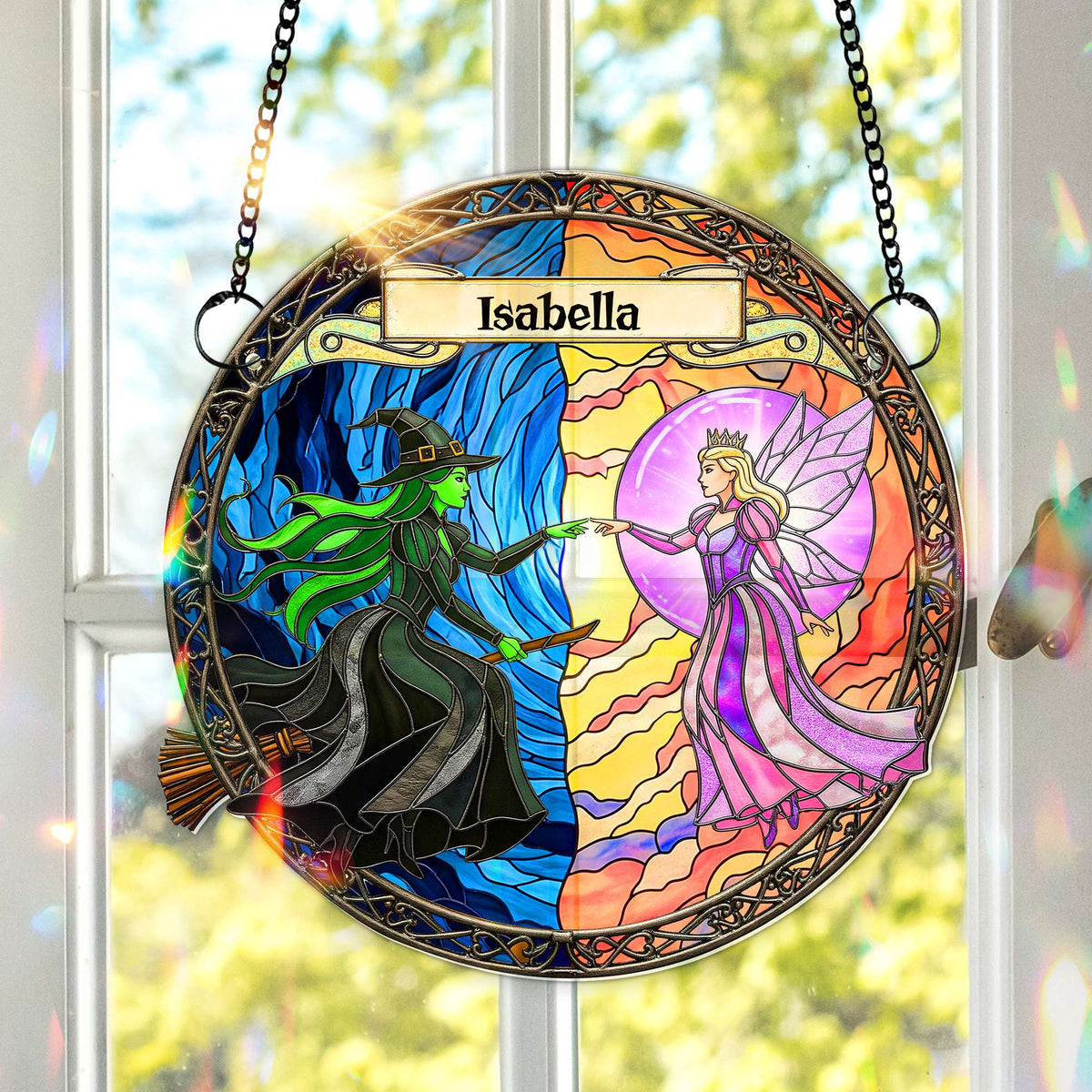 Light x Shadow Witch Suncatcher - Personalized Gifts For Witch Lovers 05HYLU080825-Homacus