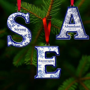 Scripture Initial Christmas Ornament - Personalized Gifts For Christian 01HYLU170925-Homacus