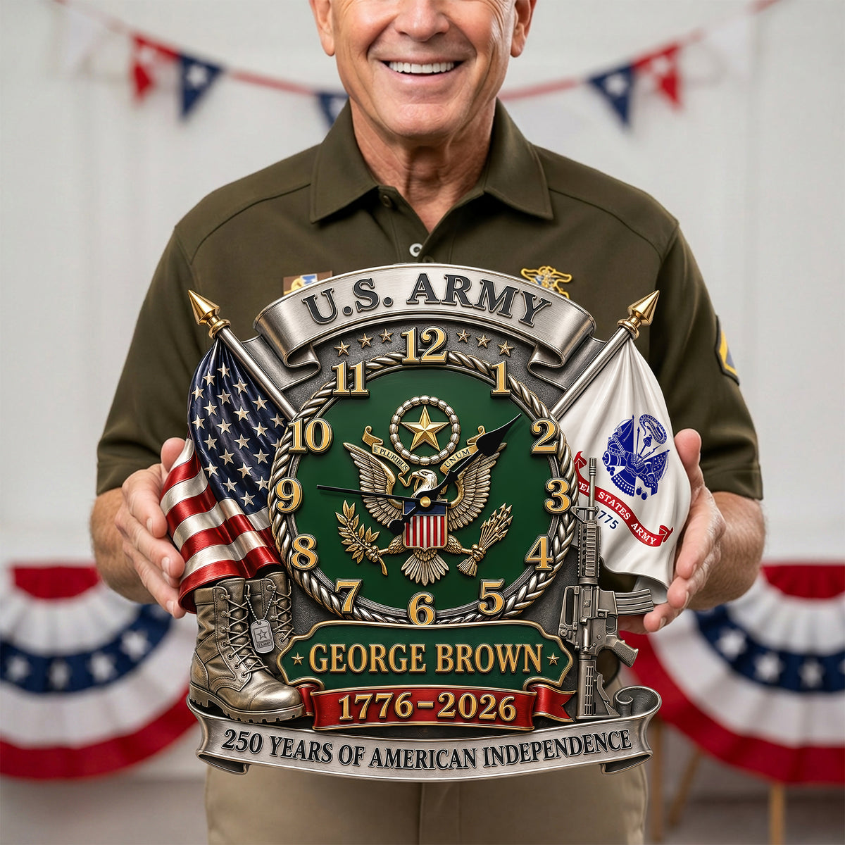 Pride of Veteran Wall Clock - Personalized Patriotic Gifts 04HUQN020626