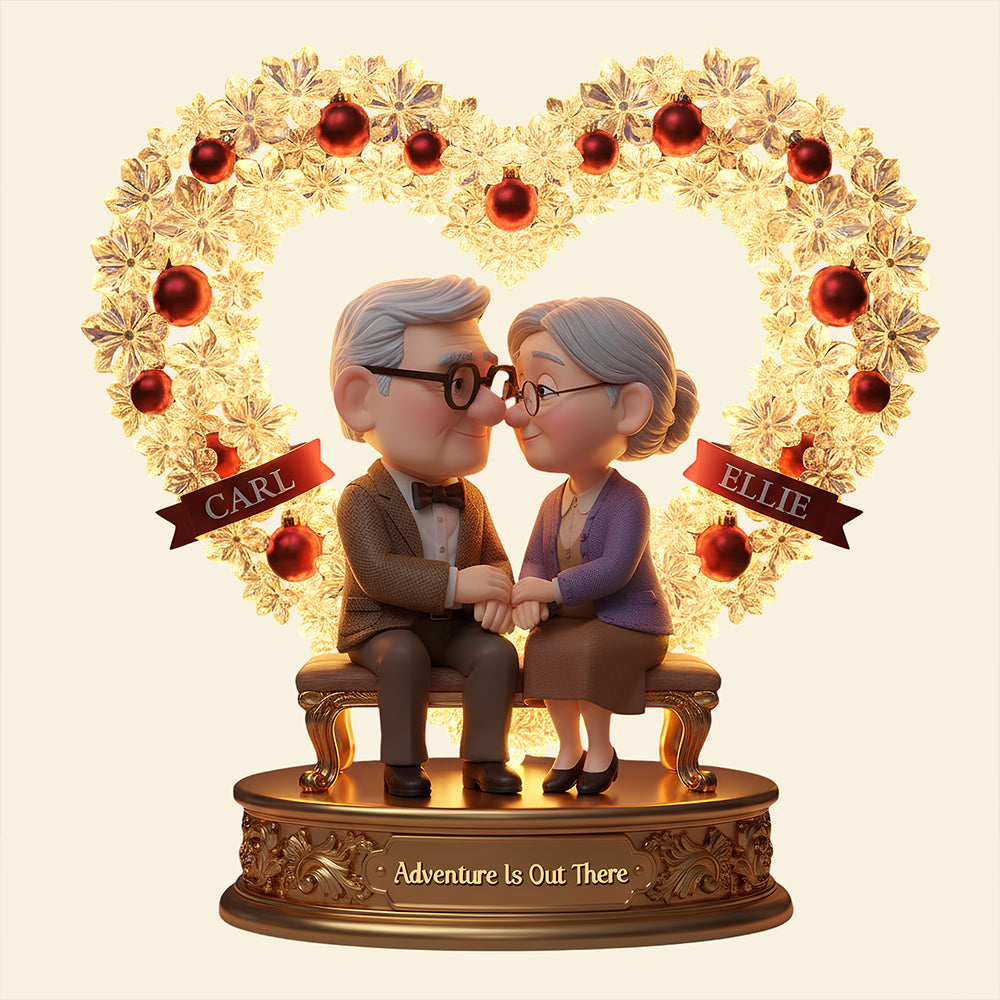 Romantic Old Couple Light Box, Personalized Gifts For Couple 04TODT281125-Homacus