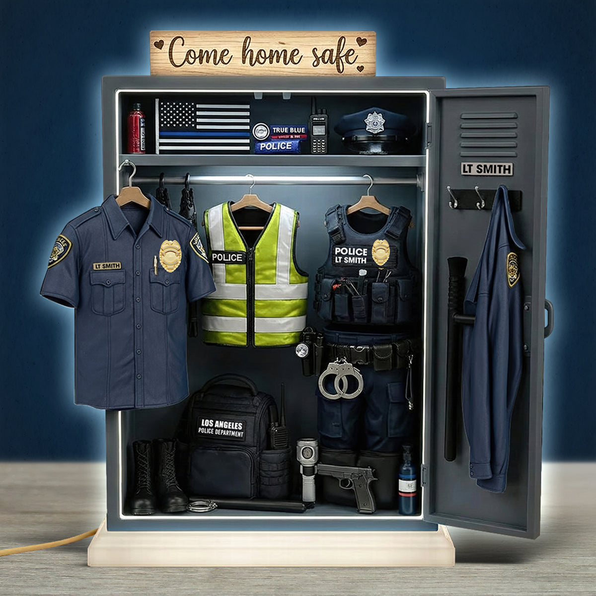 Police Personal Locker Light Box, Personalized Gifts For Police Office, Sheriff, Detective,... 01qhqn221225-Homacus