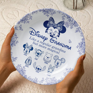 Magical Cartoon Characters Round Plate - Personalized Gift For Grandma/Mom 03PGLU260925-Homacus
