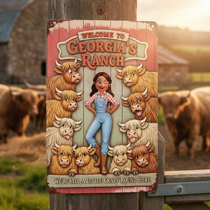 Highland Cow Farm Print Metal Sign - Personalized Gifts For Farmer 02nata200126-Homacus