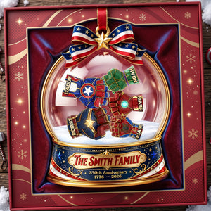 USA 250th Anniversary First Bump Christmas Ornament - Personalized Gifts For Family 03ohta240826