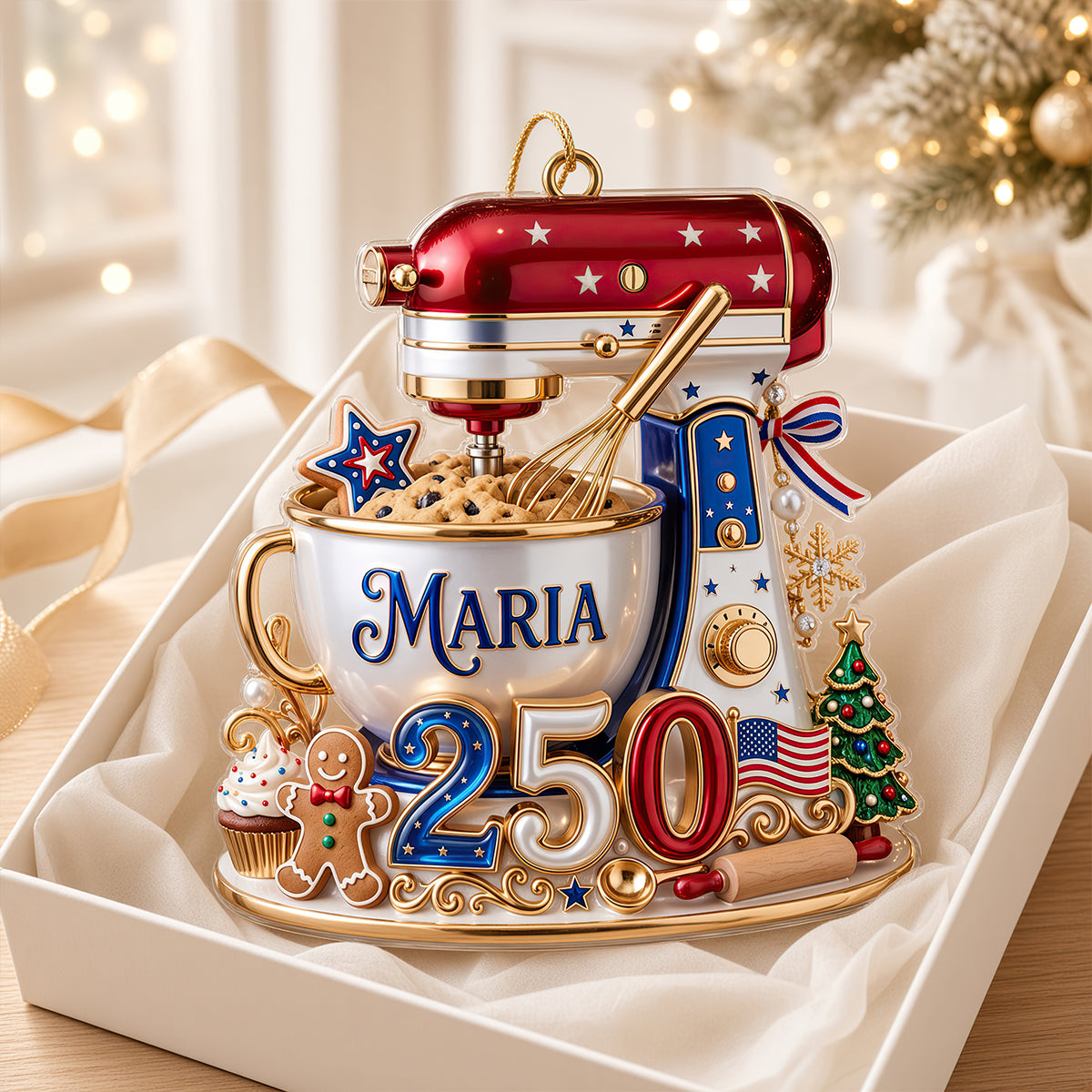 USA 250th Anniversary Stand Mixer Christmas Ornament - Personalized Gifts For Bakers 03pgdt310826-Homacus