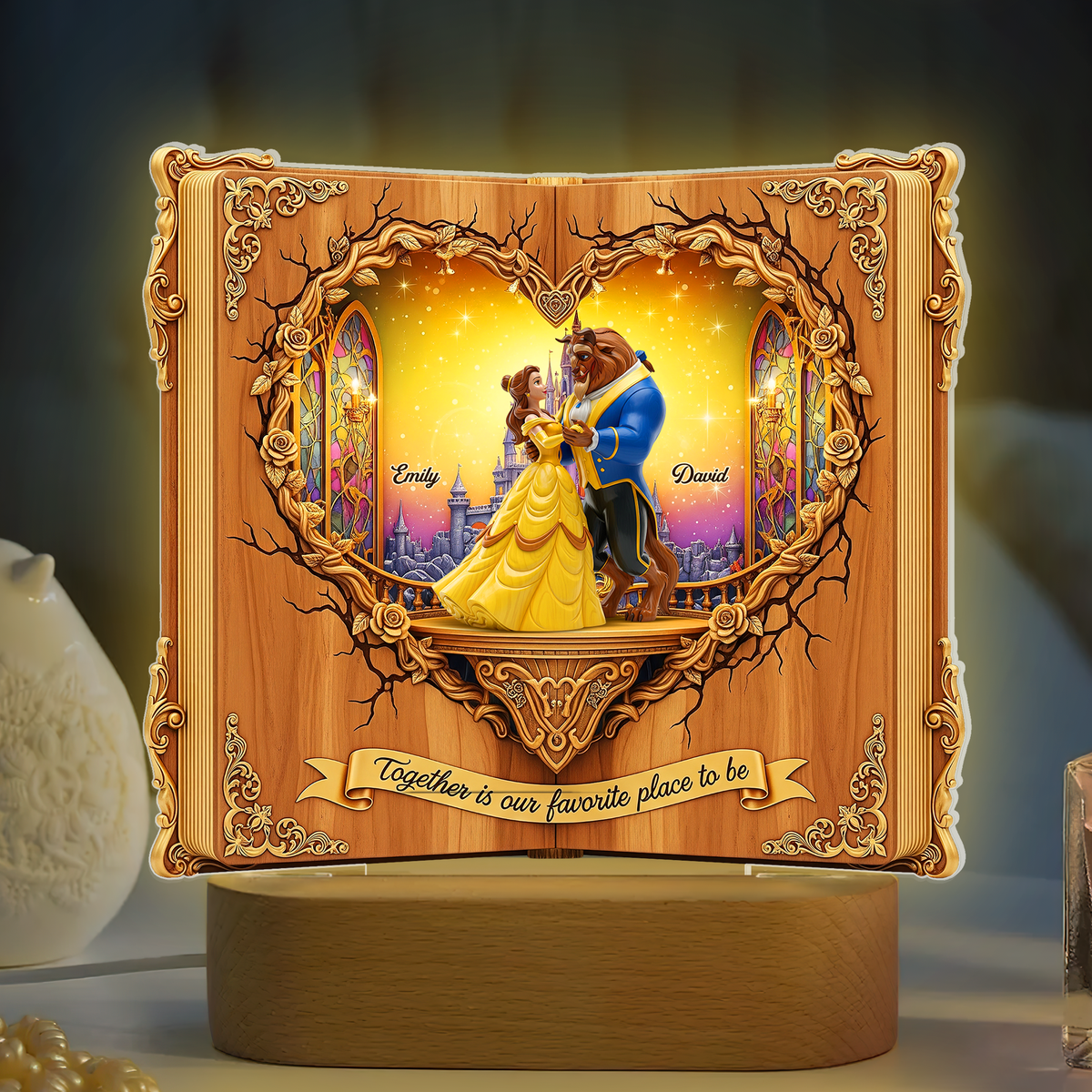 Enchanted Couple Book LED Light - Personalized Gift For Couple 02OHPU080725-Homacus