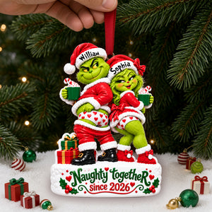 Furry Naughty Couple Ornament - Personalized Christmas Gifts For Couples 04tolu191026-Homacus
