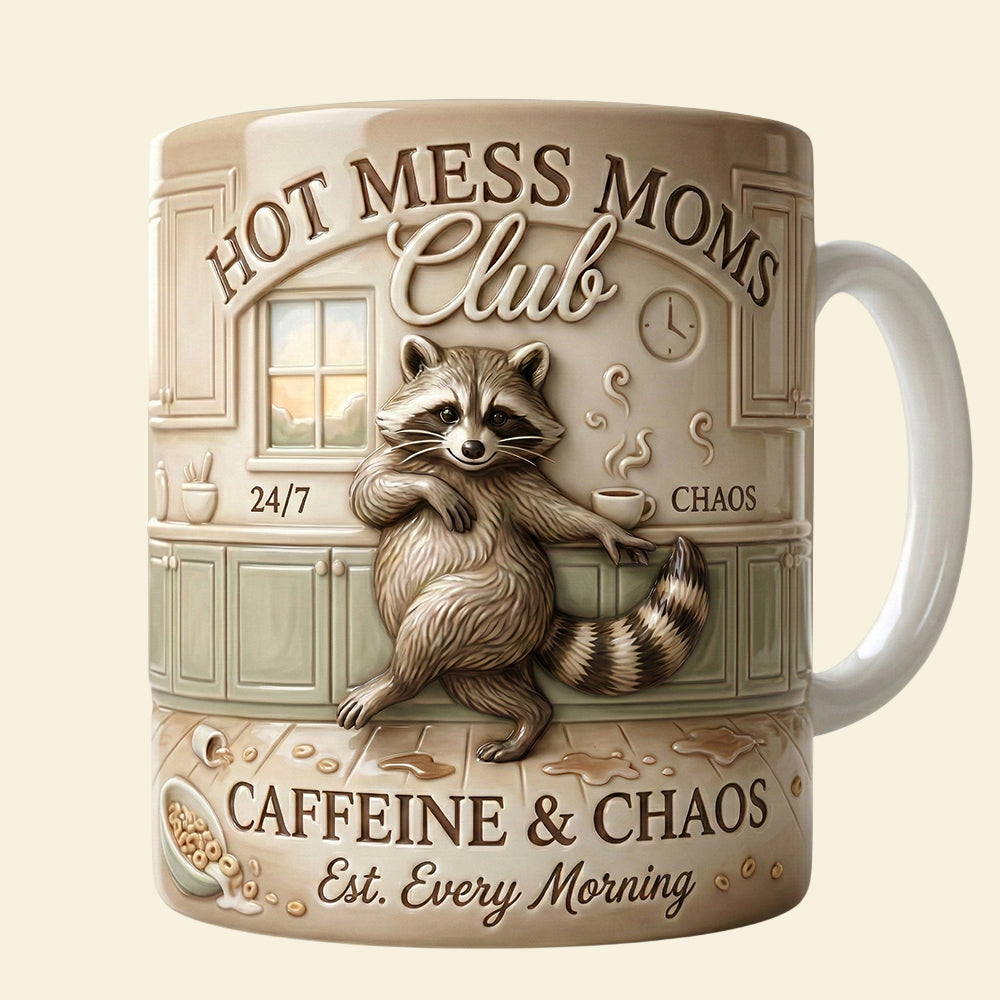 Hot Mess Raccoon Mom, Personalized Gifts For Mom 01QHDT280226-Homacus